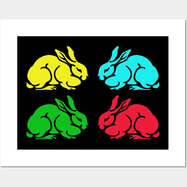 Vintage drawing rabbits Wall Art by Marccelus